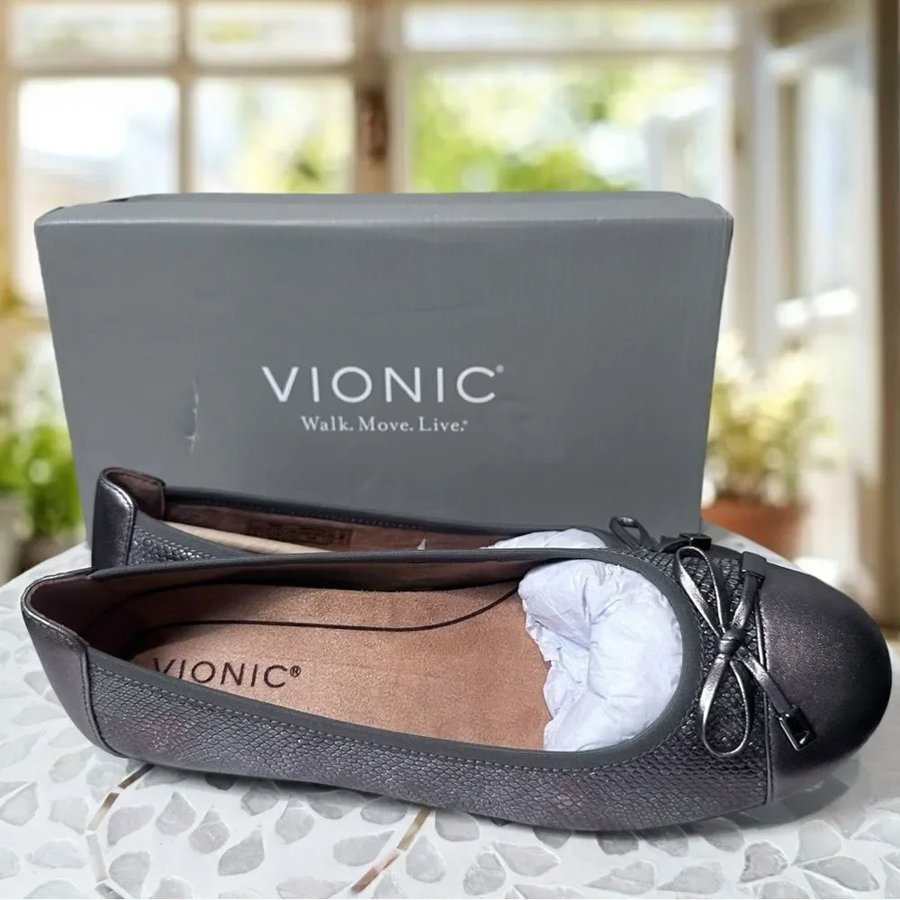 Vionic Women's Minna Ballet Flat Pewter